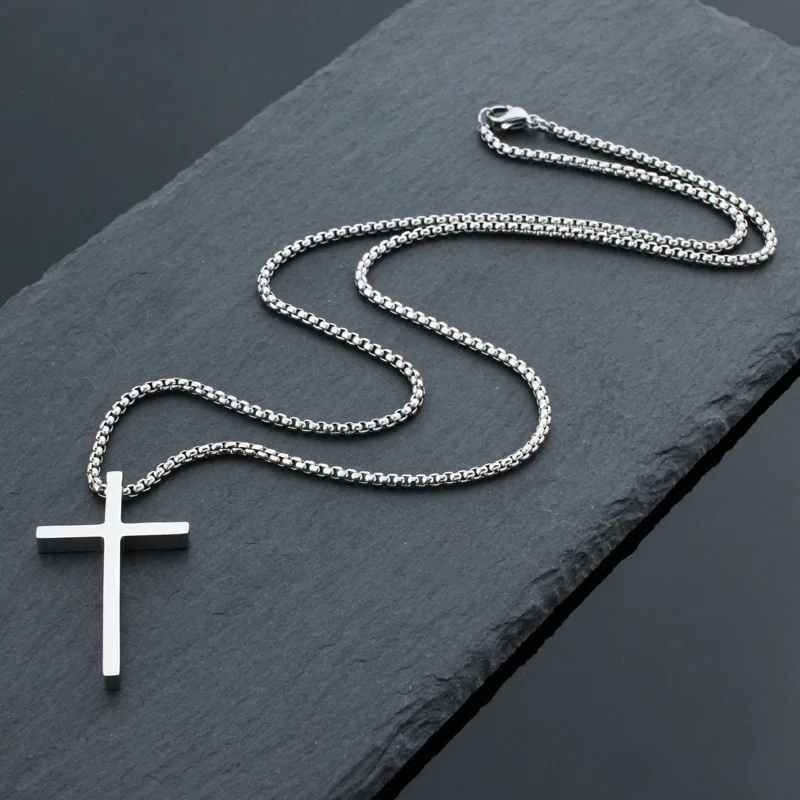Titanium Steel Jesus Cross Necklace Bible Verse Spiritual Jewelry for Men Women Halloween Christmas Gift Ideas
