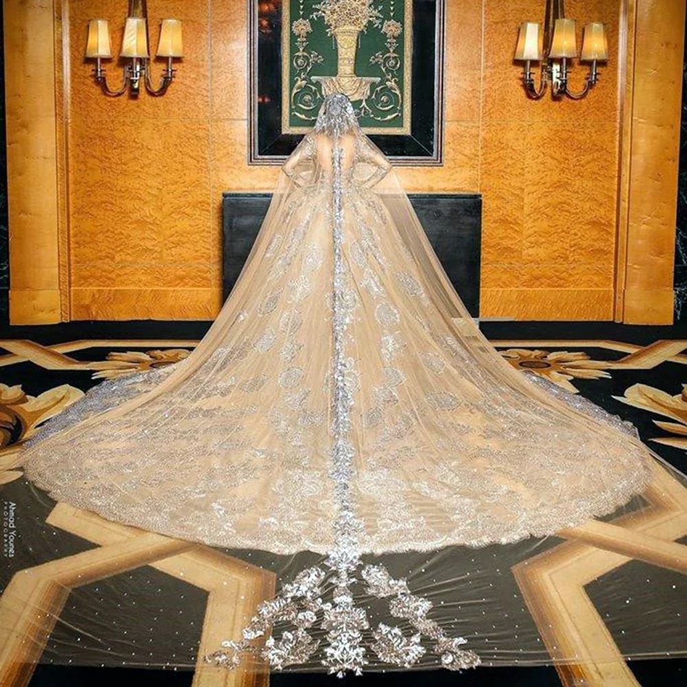 2025 Luxury Dubai Wedding Dress With Veil Free Real Photos Work