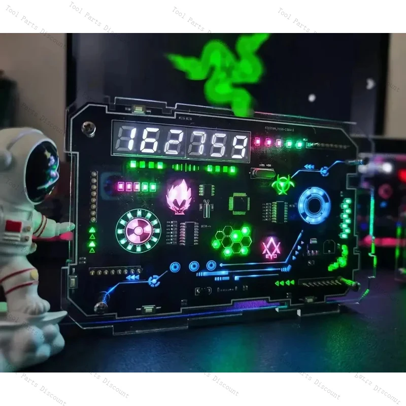 New Game Atmosphere Room Art And Technology Sense Handmade RGB Desktop Clock Decoration Accessories