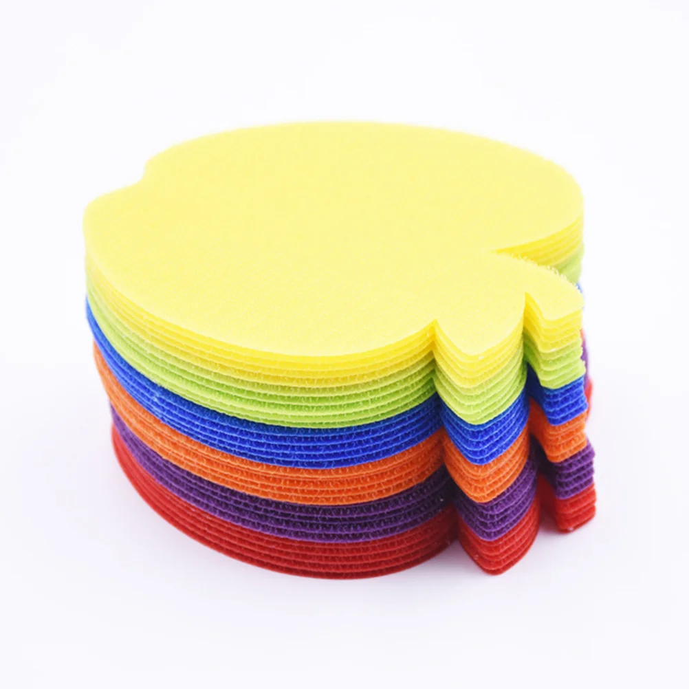 12pcs Carpet Sticker Positioning Mark Sticker Shape Creative for Home (Red Orange Yellow Green Blue and Purple)