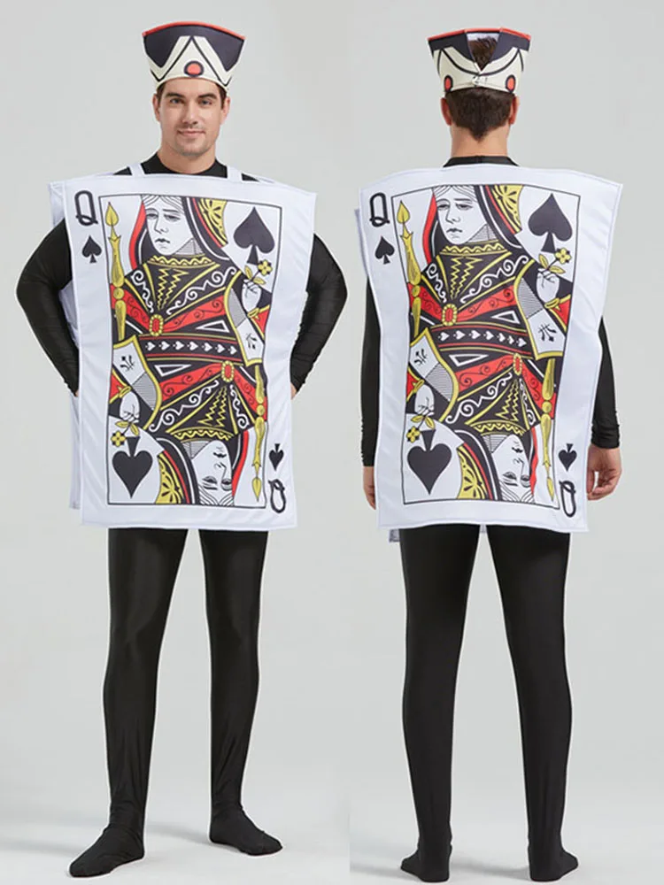 

Костюм на Хэллоуин Алиса в стране чудес, покер, двусторонний узор, ена, дикая Алиса, покер, солдат, реквизит, наряд для выступления...