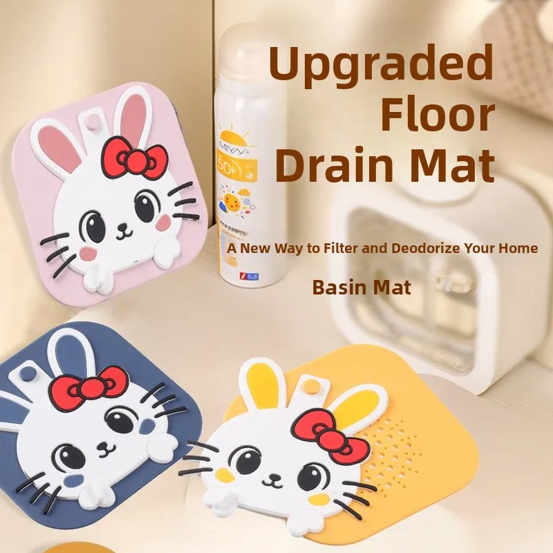 Upgrade Cute Floor Drain Cover Anti-Odor Insect Proof Universal Bathroom Sink Drain Core Hair Catcher Strainer Shower Accessory