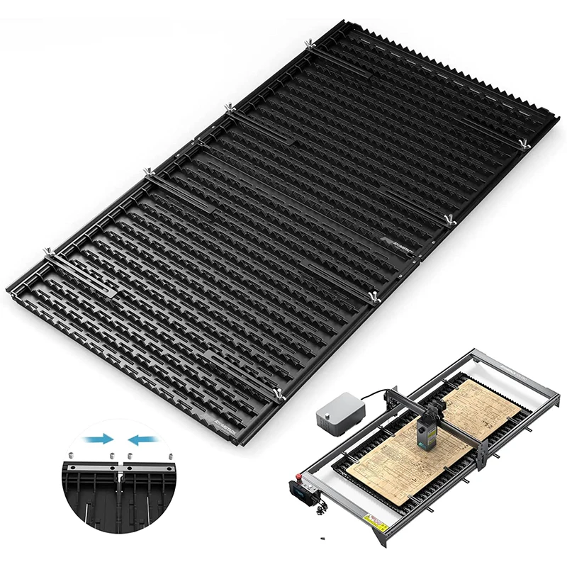 

Aluminum Alloy Laser Bed Working Table with Flattening Device 2Pcs F3 Protection Plate 460x850mm for Laser Engraver