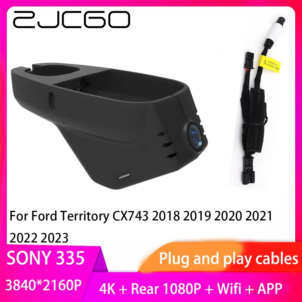 

ZJCGO Plug and Play DVR Dash Cam UHD 4K 2160P Video Recorder for Ford Territory CX743 2018 2019 2020 2021 2022 202322