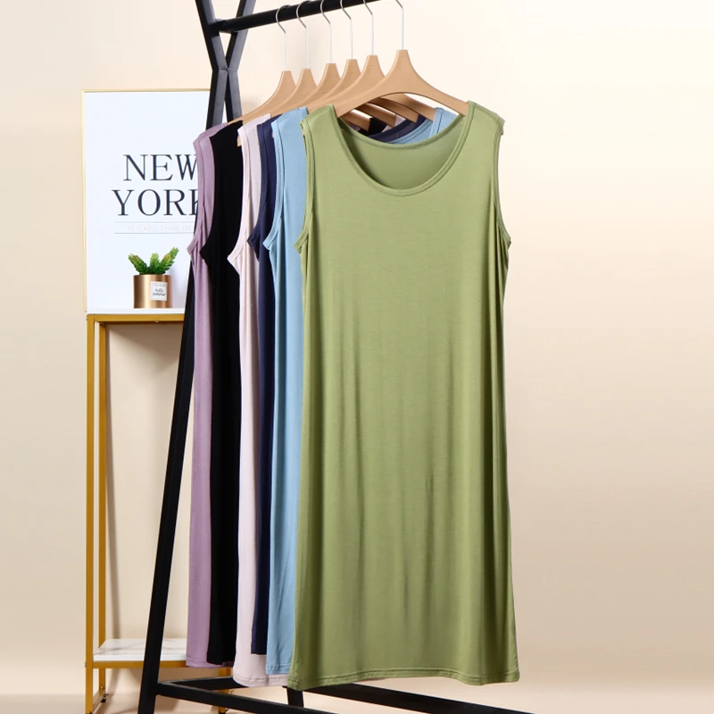 Lightweight Modal Dress Loose Sleepwear Midi Home Clothes Robe Can Be Worn outside A-Line Skirt Morning Robe Summer