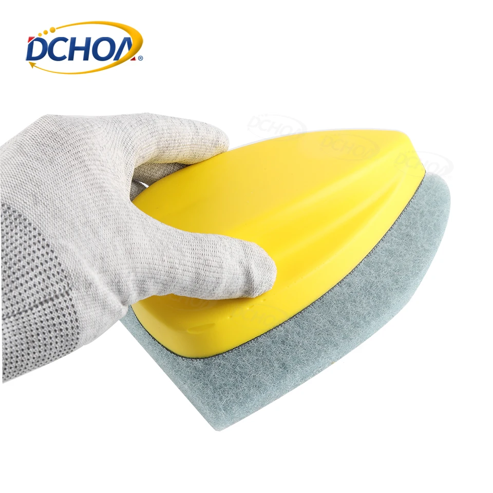 DCHOA House Cleaning Scouring Pad with Handle Cleaning Sponge Scrub Brush for Car Washing 5pcs Pads