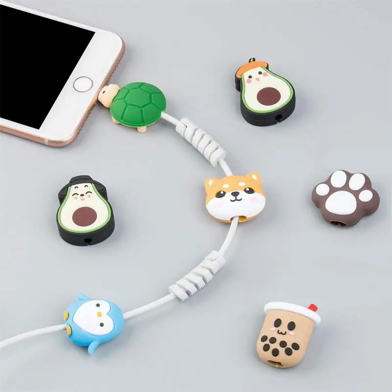 1pc Charging Cord Protector Cute Animals Phone Charger Cable Protector USB Charger Cord Cable Protector For Most Cellphone