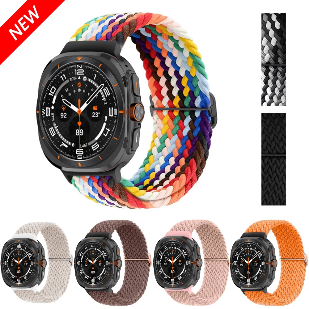 

Плетеная петля Solo для Samsung Galaxy Watch 7 Ultra Band, аксессуары 47 мм, регулируемый нейлоновый браслет, ремешок Galaxy Watch Ultra 47 мм