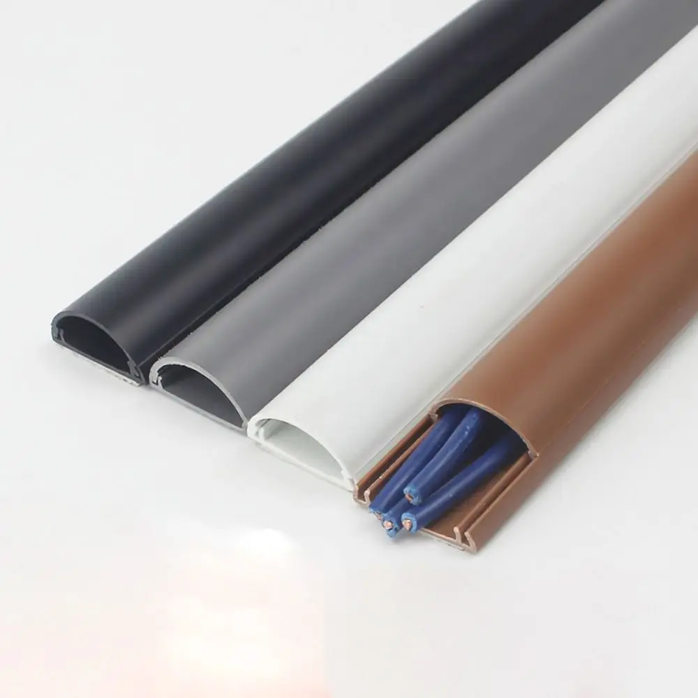 Cable Cover Anti-extrusion Floor Cord Cover Self-Adhesive Arc Cord Protector Semicircle Durable Power Cable Protector Wall