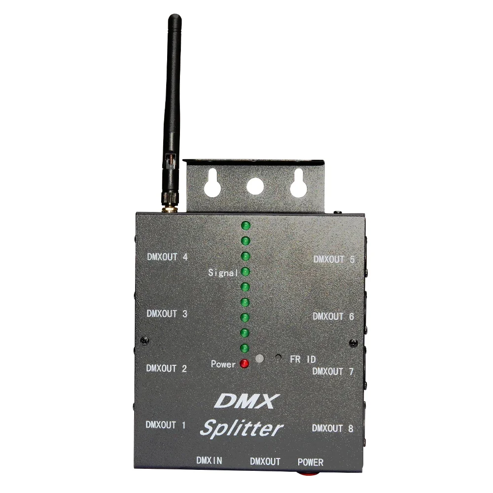 

8-канальный беспроводной DMX512 сплиттер и усилитель с антенной и изолированными выходами для светодиодных сценических светильников, DJ-оборудования и дискотек