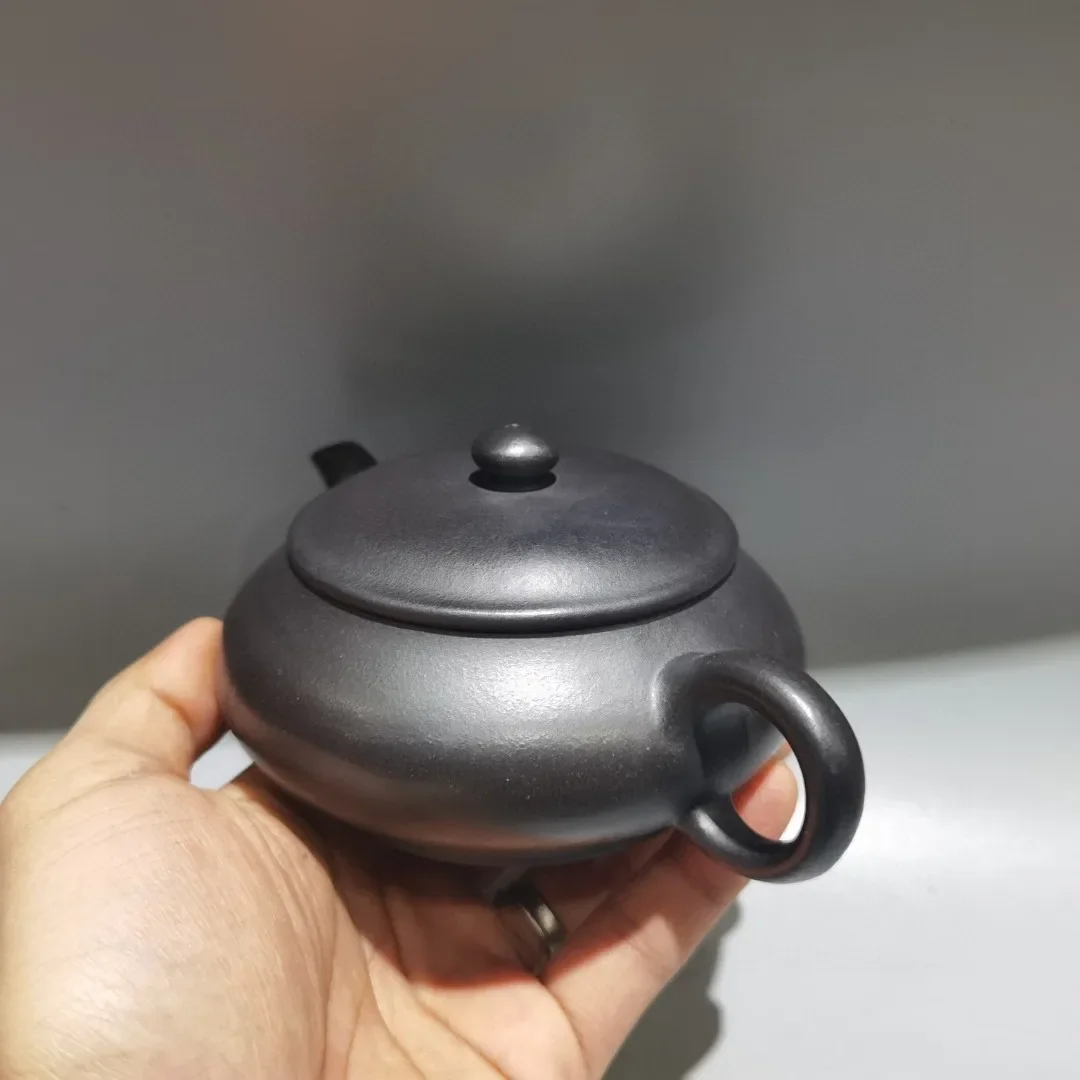 Old Chinese Handicraft Enameled YiXing Zisha (red stoneware) Teapot,Plain teapot,with mark,