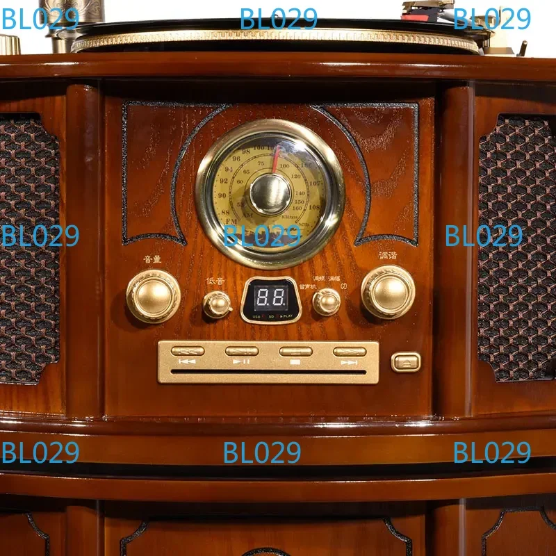 Multifunctional Gramophone Player Wooden Antique Vintage Vinyl Record CD MP3 Player W/built in AM/FM Radio and Speakers
