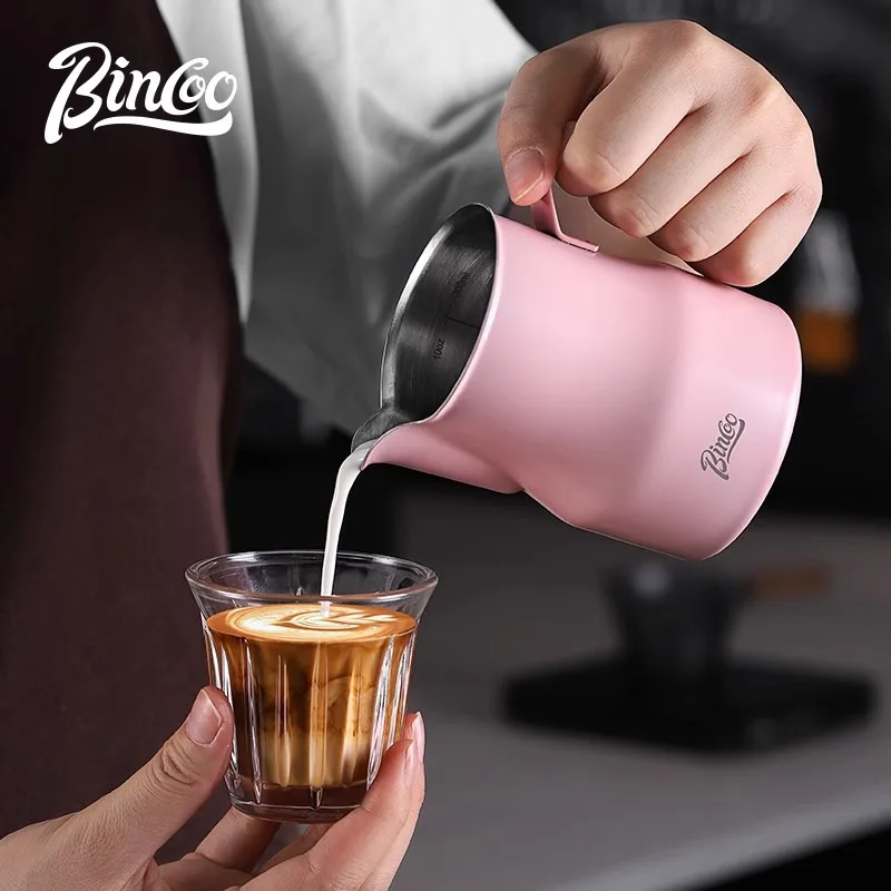 YFY Italian coffee latte tank 304 stainless steel professional belly milk tank 450ml latte cup milk foam cup