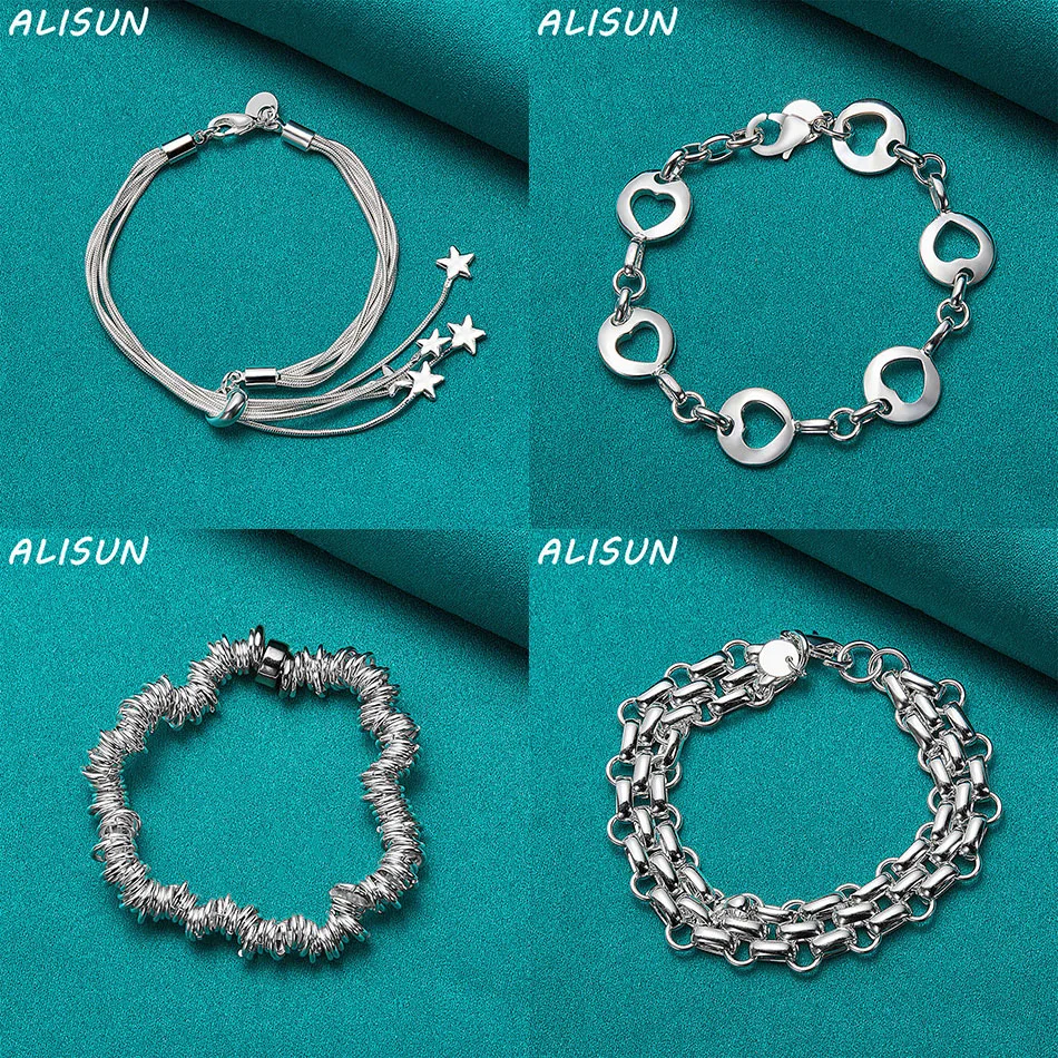 

ALISUN 925 Sterling Silver Design Bracelets For Women Men Charm Trend Birthday Gifts Fashion Party Fine Jewelry