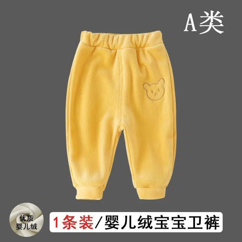 

Осенне-зимние штаны для мальчиков и девочек, верхняя одежда, домашняя одежда, джоггеры, свободные брюки свободного покроя на хлопковой утолщенной флисовой подкладке, детская одежда