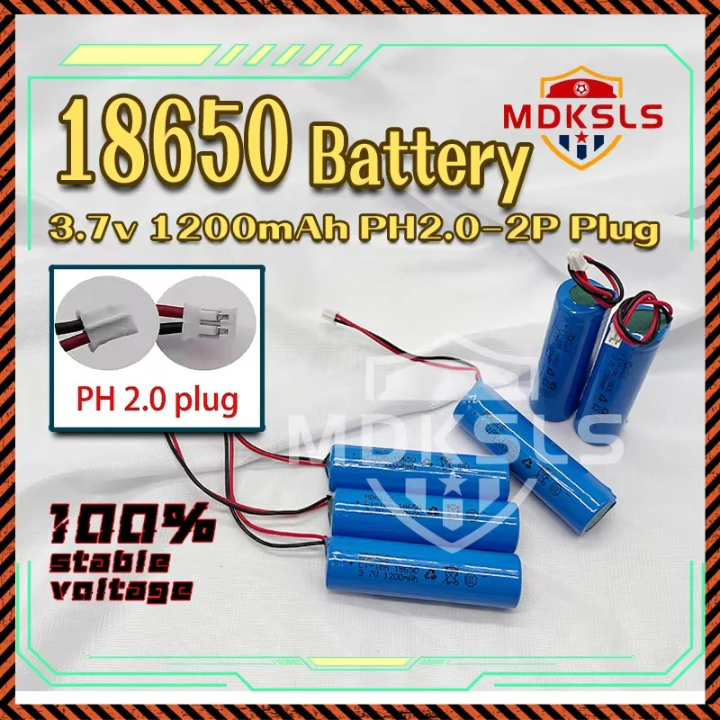 

2026New 18650 1200mAh Battery 3.7V Rechargeable Lithium Battery with PCB PH2.0-2P Battery for Fishing LED Bluetooth Ligh Shavers