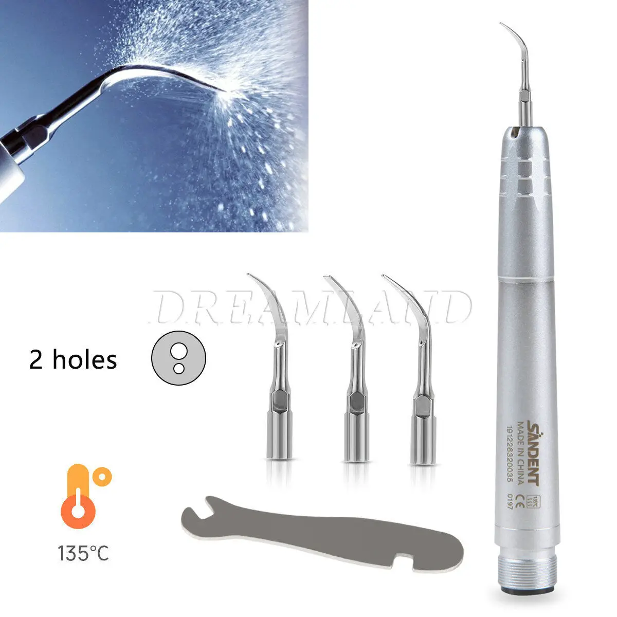 

Nsk Style Dental Hygienist Perio Ultrasonic Handpiece Air Scaler Scaling Handpiece 2Hole+3 Tips