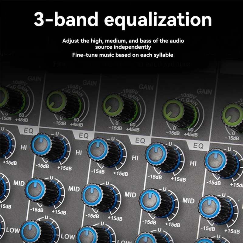 AEF7-Professionele audiomixer GAX-PA6-kanaals geluidskaart Console Mengbureau Systeeminterface Ingebouwd 256 Reverb-effect