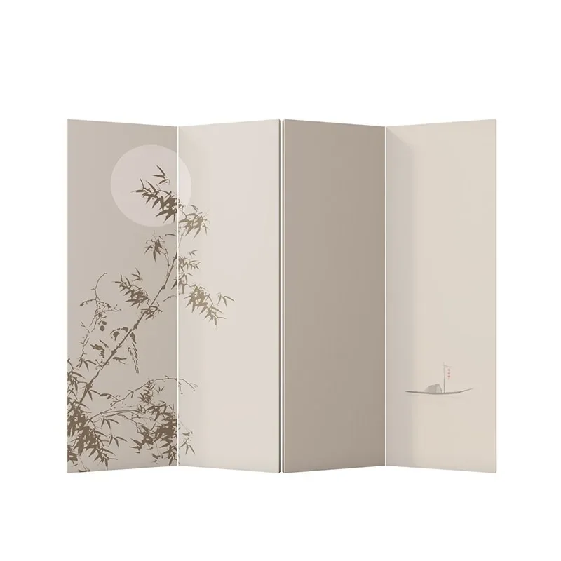 #Bamboo screen partition, facing the door, blocking the mobile foldable living room, tea room, company office, opaque to light