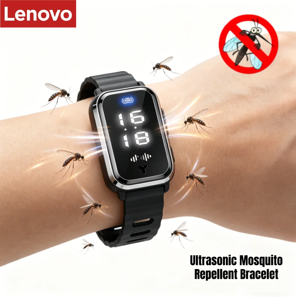 Lenovo M16 nueva pulsera repelente de mosquitos ultrasónica para deportes al aire libre de verano, repelente de insectos portátil, sin DEET