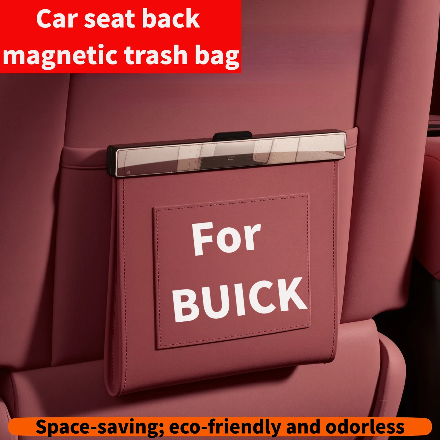Car seat back magnetic leather trash storage bag suitable for Buick Envision Enclave Envista Regal LaCrosse Cascada Electra E5