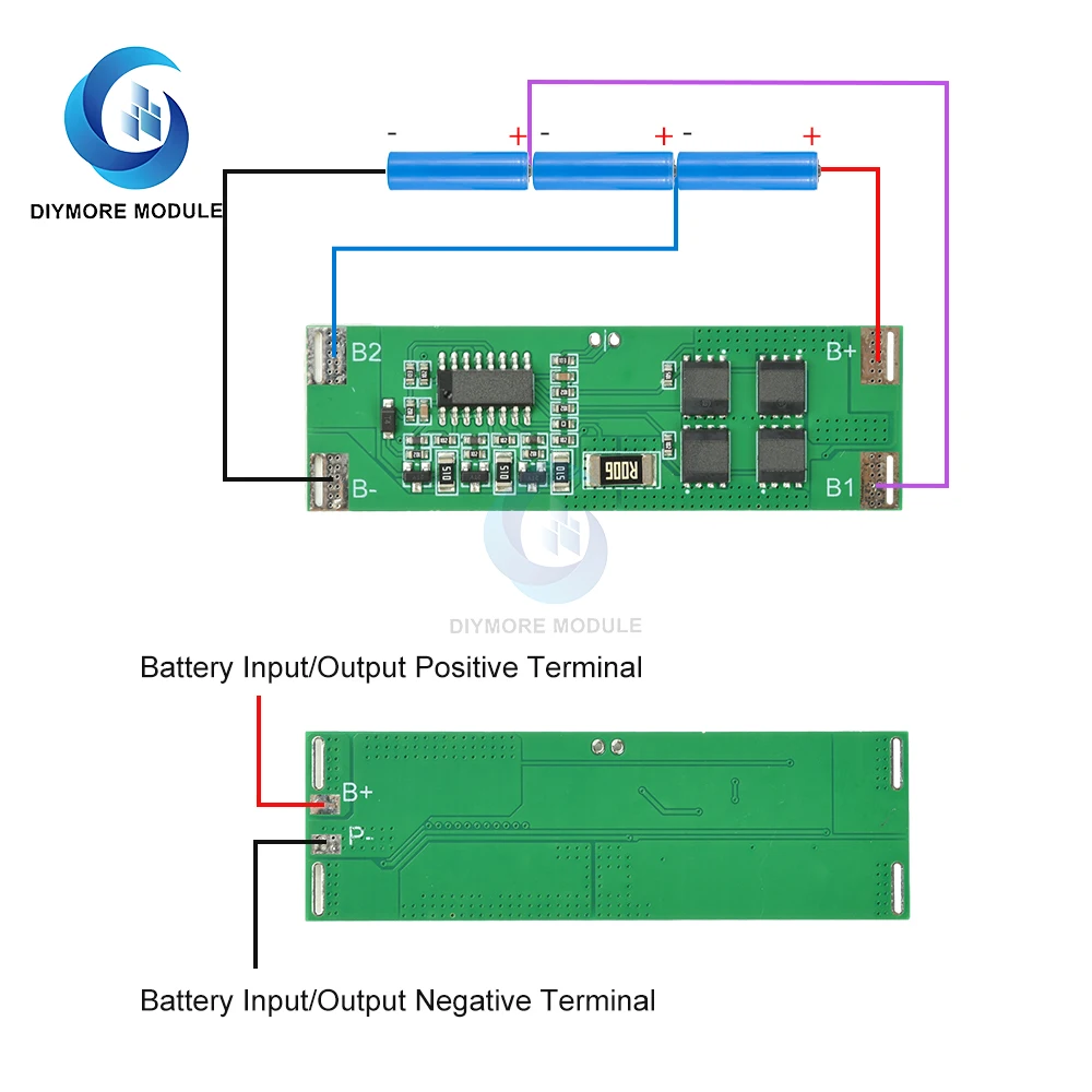 3S 12.6V لوح حماية بطارية ليثيوم 15A شحن تفريغ حماية BMS مع توازن شحن لبطارية 18650