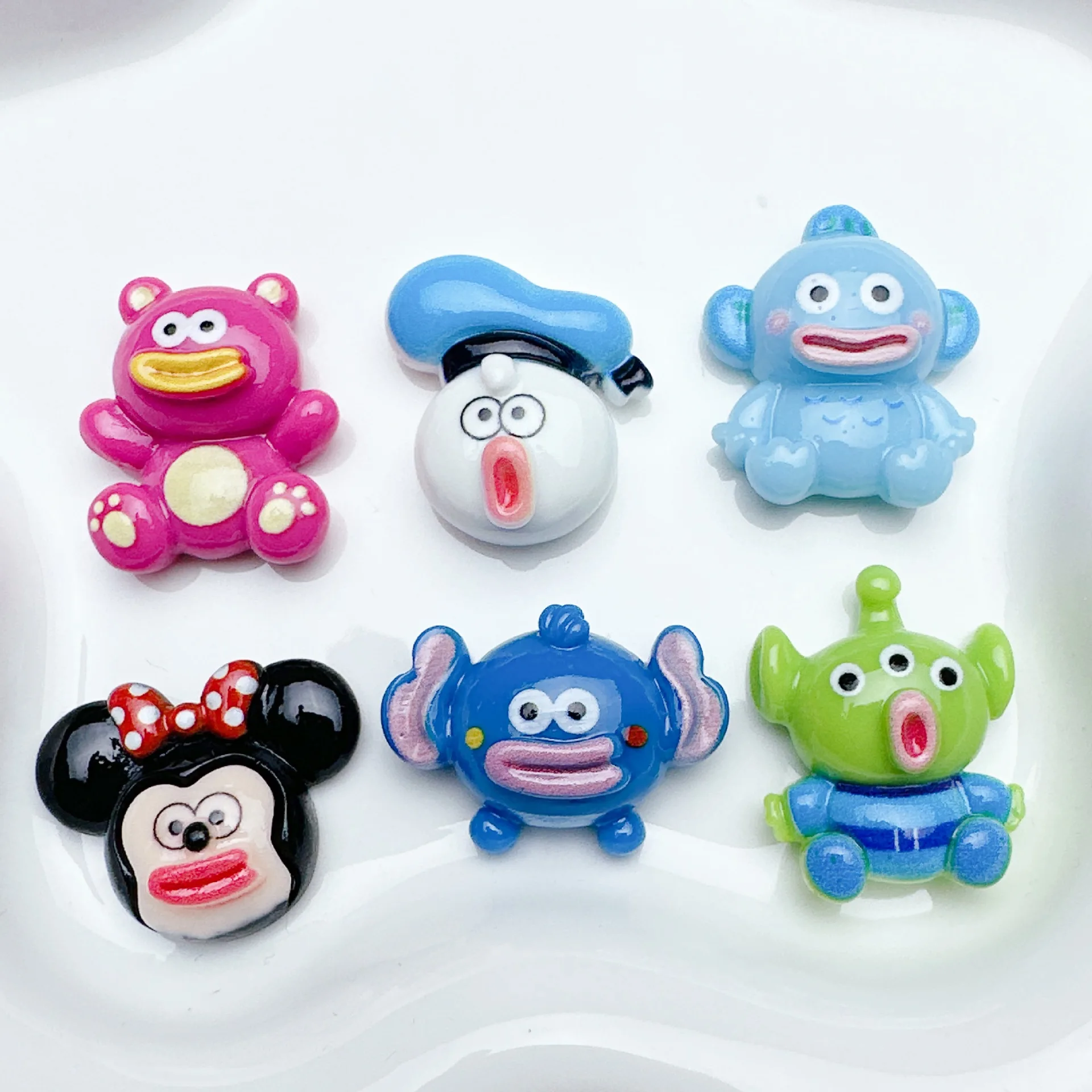 10 Pcs New Mini Kawaii Cartoon Sausage Mouth Animal Resin DIY Fashion Jewellery Party Phone Case Hairpin Accessories B72