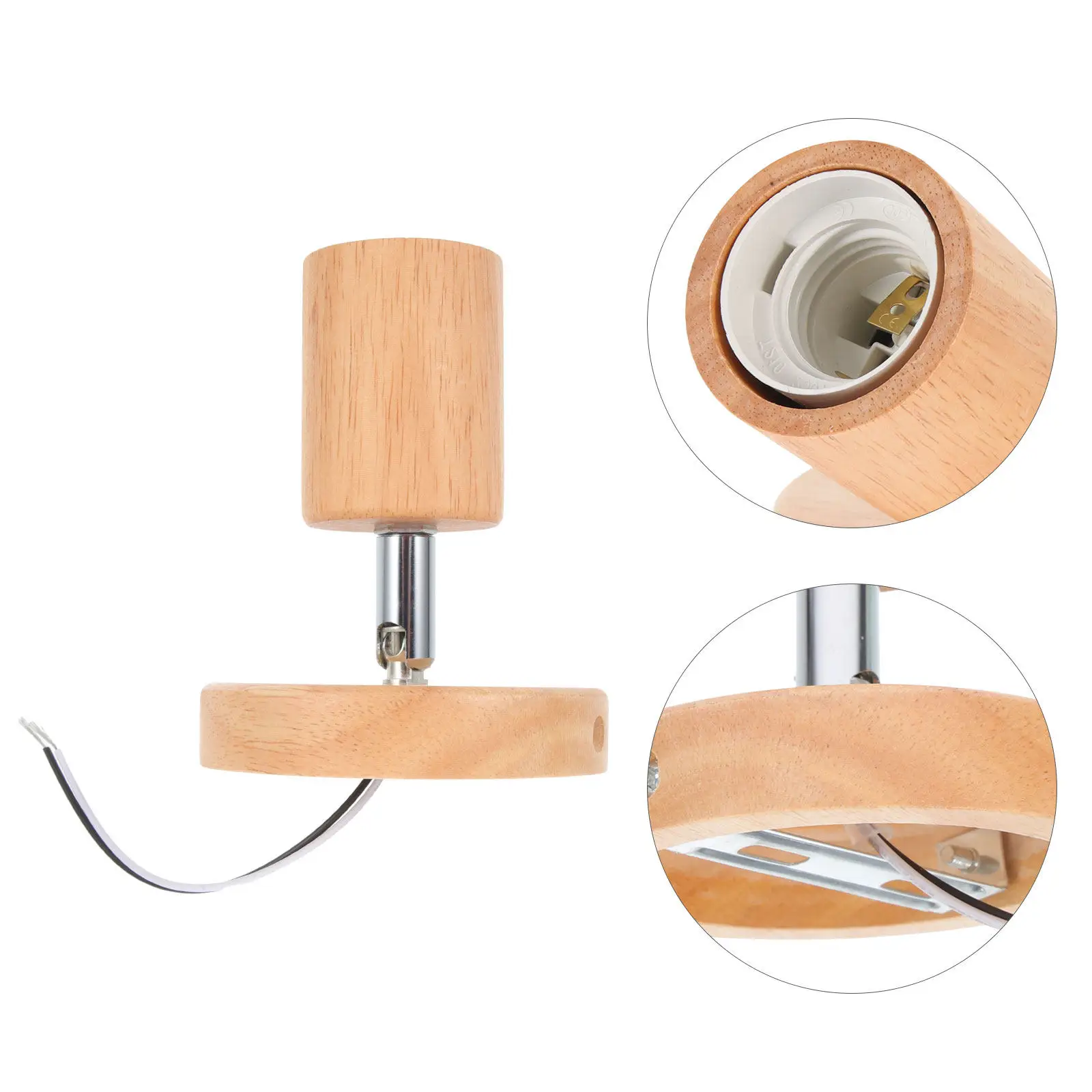 

Деревянный патрон E27 с резьбой, поворотный, для потолочного светильника, регулируемый, для подвесного светильника, винтовой, для настенного светильника