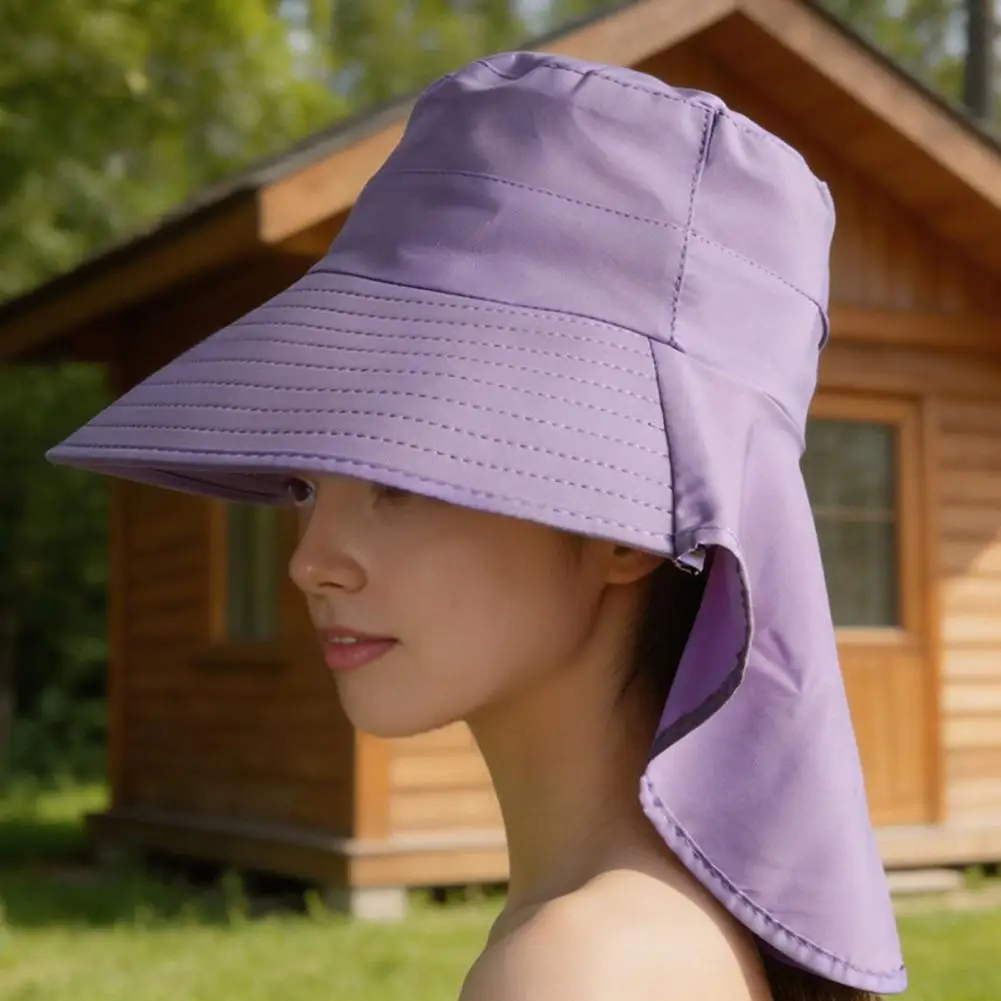 Wide Brim Sun Hat for Women Women Sun Hat with Neck Flap Wide Brim Packable Beach Hat Uv Protection Travel for Hiking Commuting