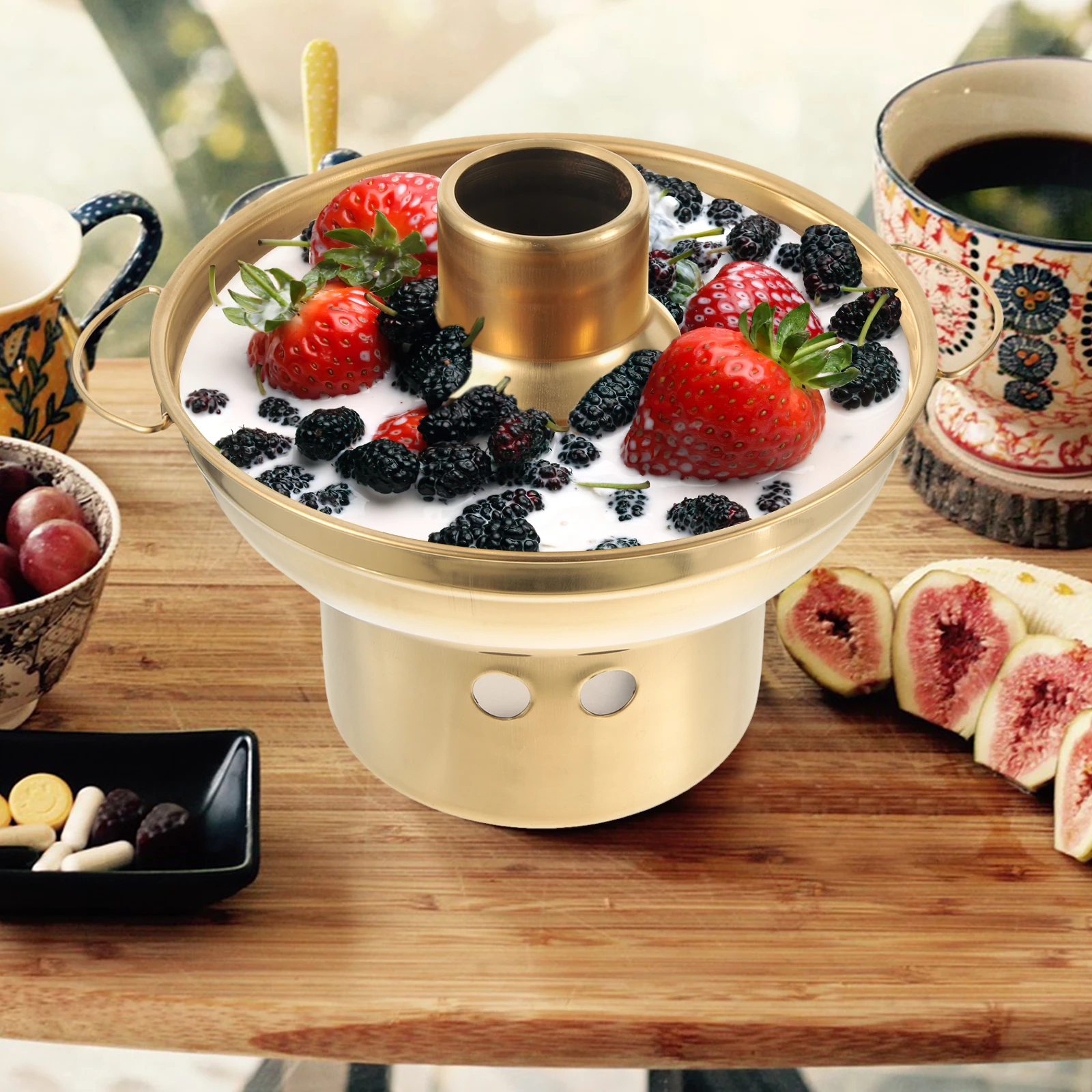 

Stainless Steel Dessert Pot Food Grade Hot Pot Fruit Taro Herbal Jelly Container Dry Ice Ice Cream Storage Bowl Non Rust