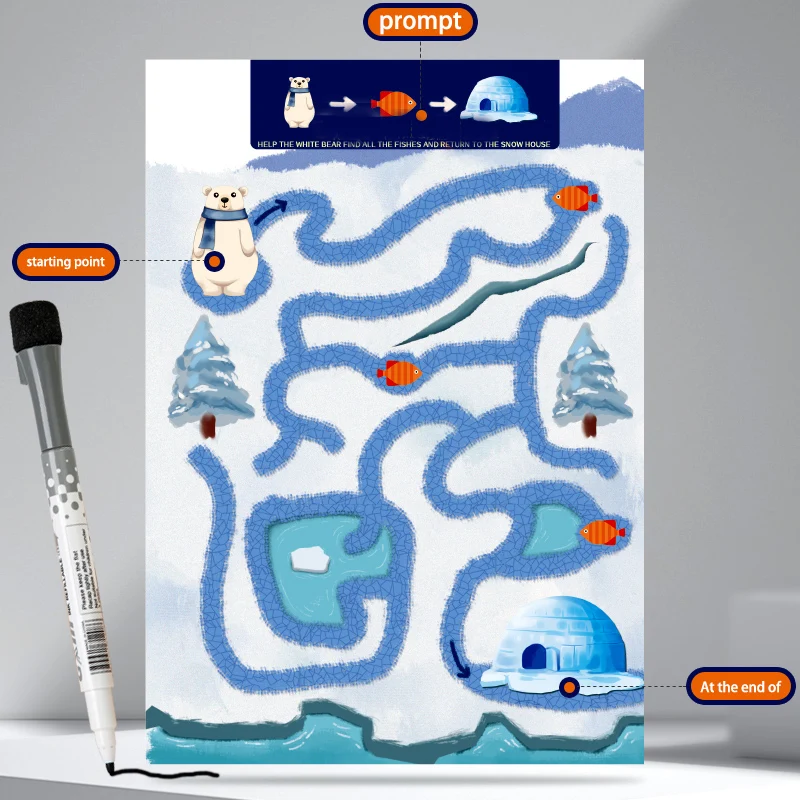 لعبة أطفال مونتيسوري لتدريب المتاهة قلم التحكم ، متاهة اللعب ، الرسم اللوحي ، التدريب اليدوي ، شكل مجموعة ألعاب ، لعبة تعليمية