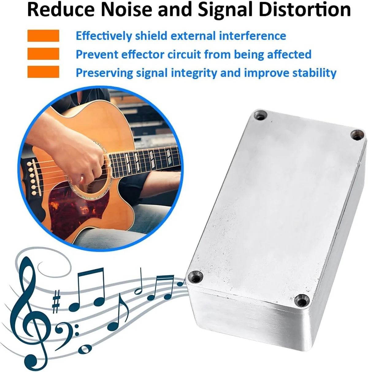 1590B Guitar Effects Enclosure Aluminum with Screws Aluminum Effects Pedal Enclosure Replacement Musical Instrument Kit
