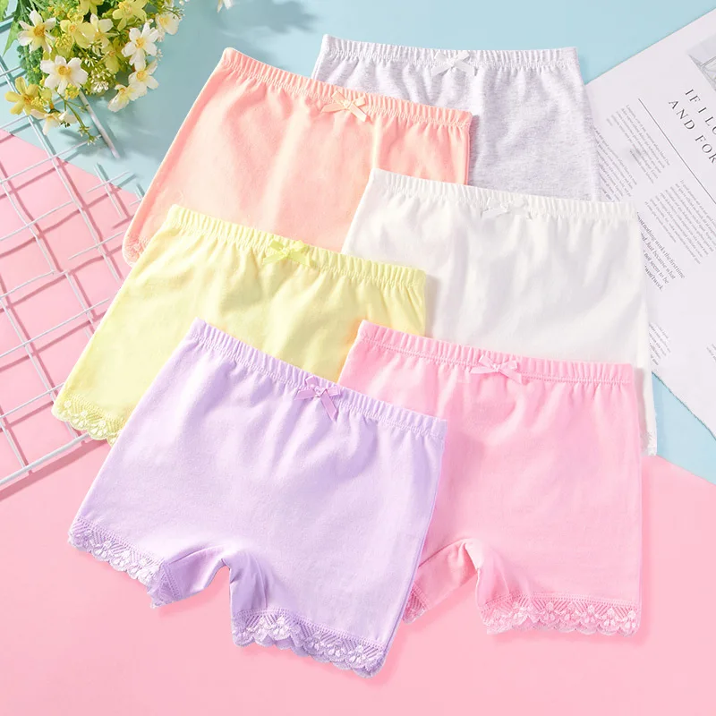 2pcs/Lot Summer Girls Safety Pants Class A Double Layer Pure Cotton Grade Thin Children\' Safety Children Bottom Kid Dance Pants