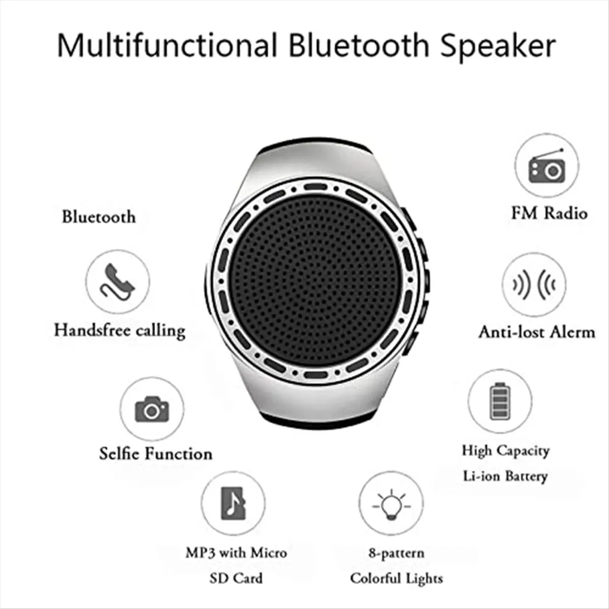 

Wireless Wearable Waterproof Wrist Portable Bluetooth Speaker Watch Ultra Long Standby Time for Running, Hiking, Riding