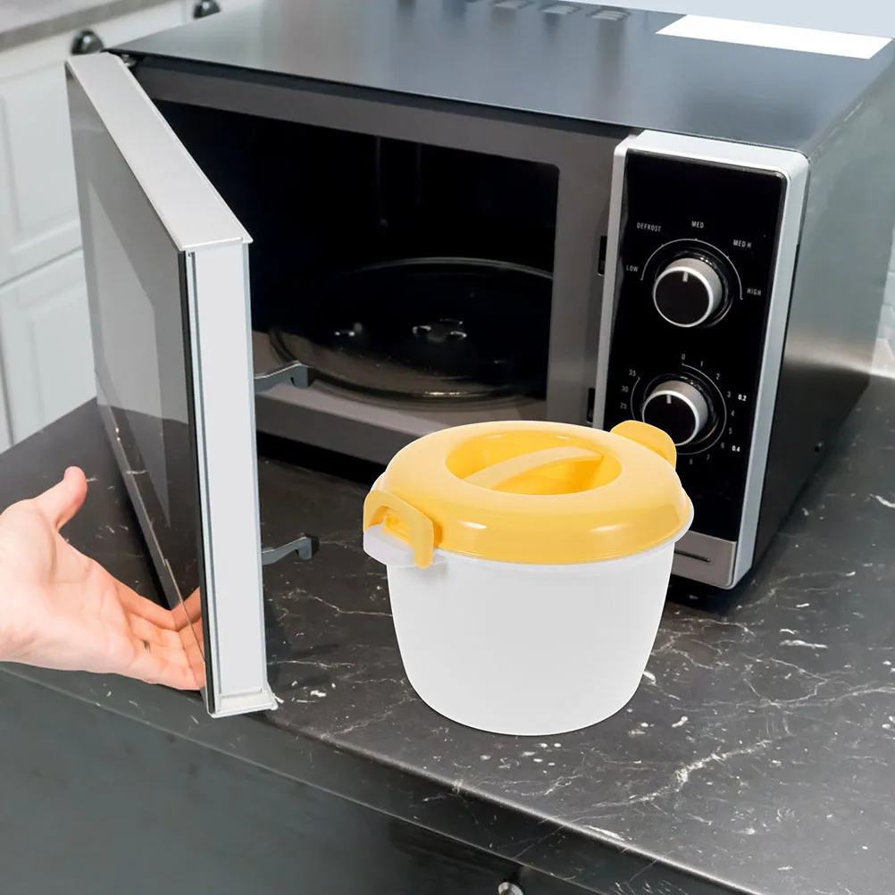 

1 set Microwave Rice Cooker Large Capacity Portable Bento Box For Home Office Dorm Plastic Food Container Simple Design
