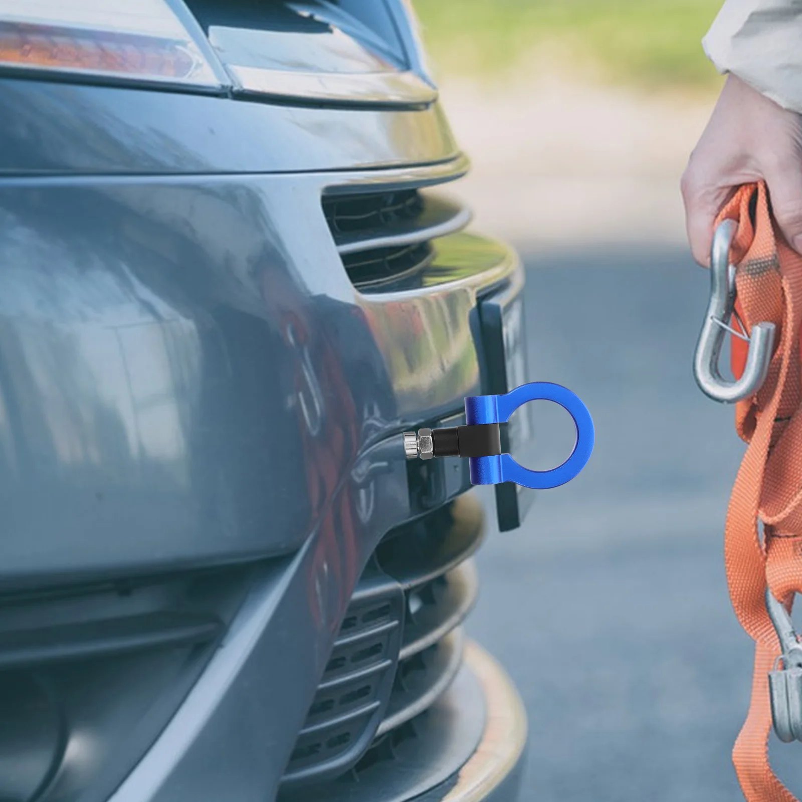 

Tow Hook Aluminum Alloy Front Rear Bumper Trailer Ring Towing Hitch For Car Off Road Recovery Screw On Auto Eye Hook
