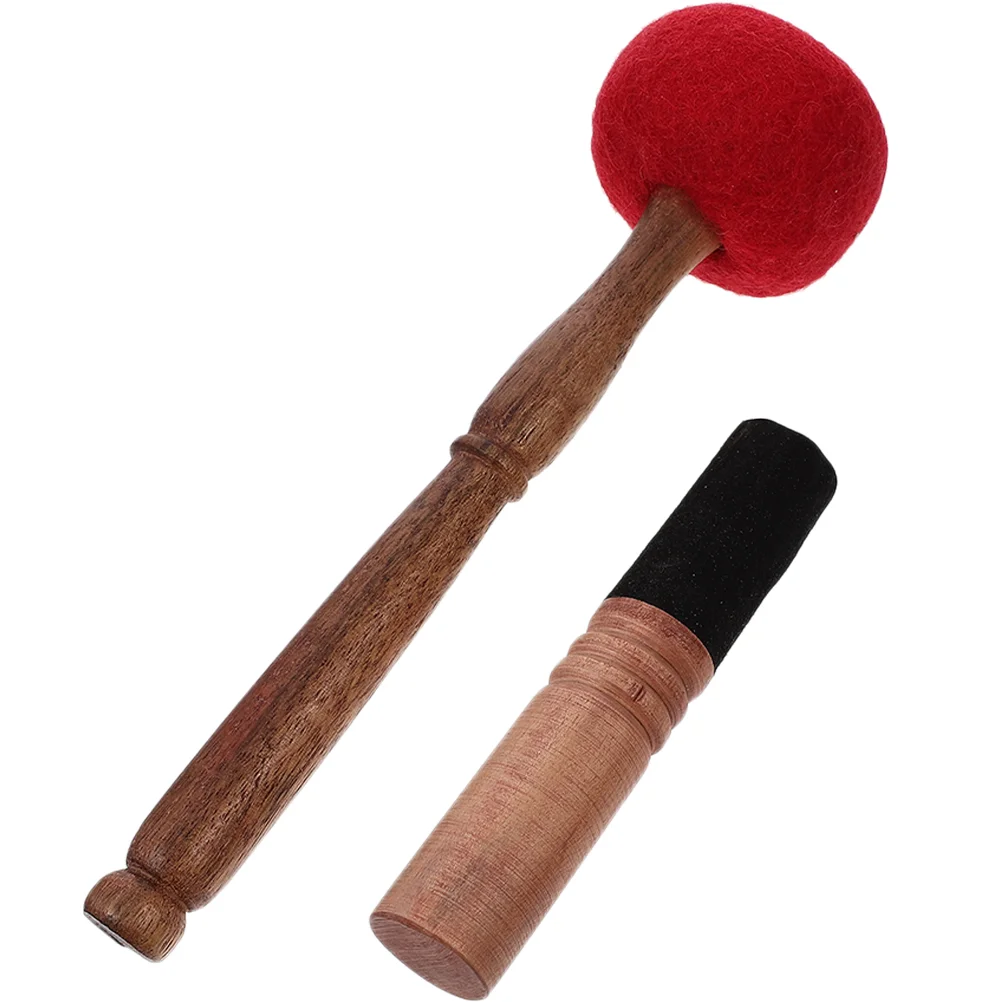 

2 Pcs Buddha Music Bowl Accessories Sound Mallet Felt Stick Wooden Singing for Parts Meditation Wool Accessory