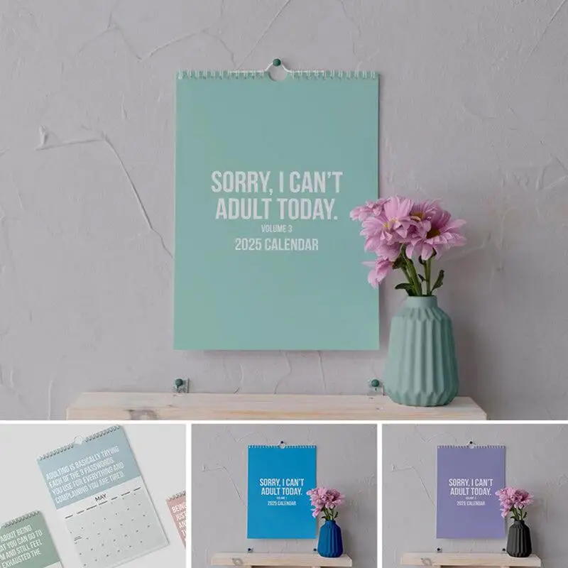 Wall Calendar with Humorous for Adults, Vertical, Mensal, Engraçado, Motivacional, 2025