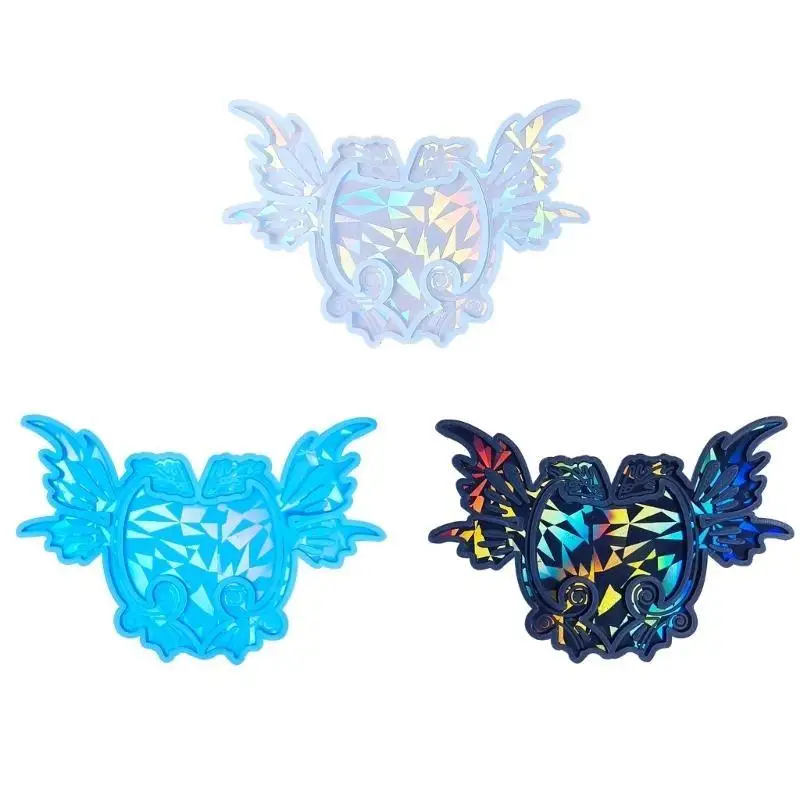 

652F Earrings Pendant Epoxy Mould Holographical Lasers Silicone Mold Dragon Shaped Ear Clip Mould for Jewelry Enthusiasts