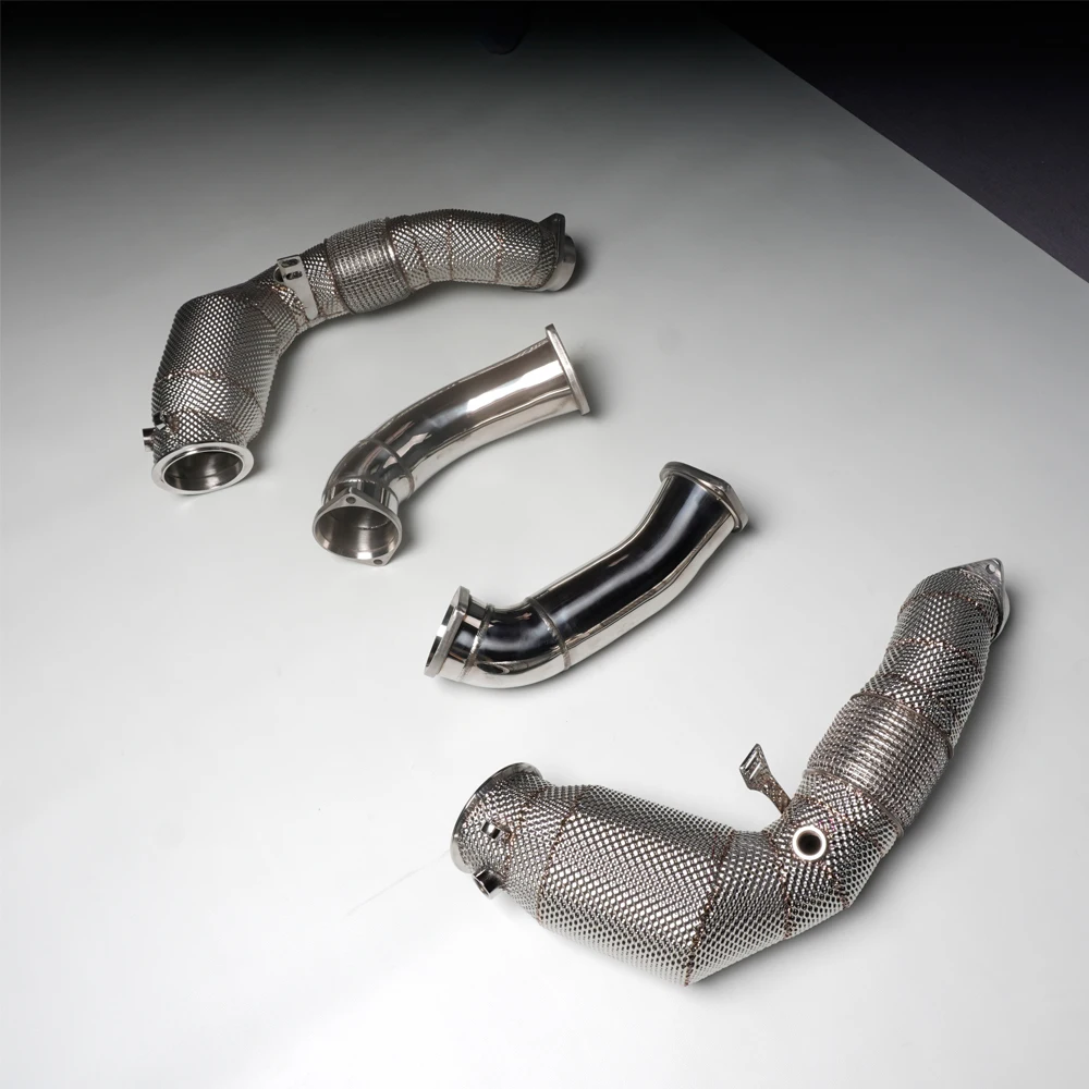 M5 M8 Exhaust Straight Header Downpipe for  F90 F92 F93 2021+ 304 Stainless Steel with Heat Shield New Condition