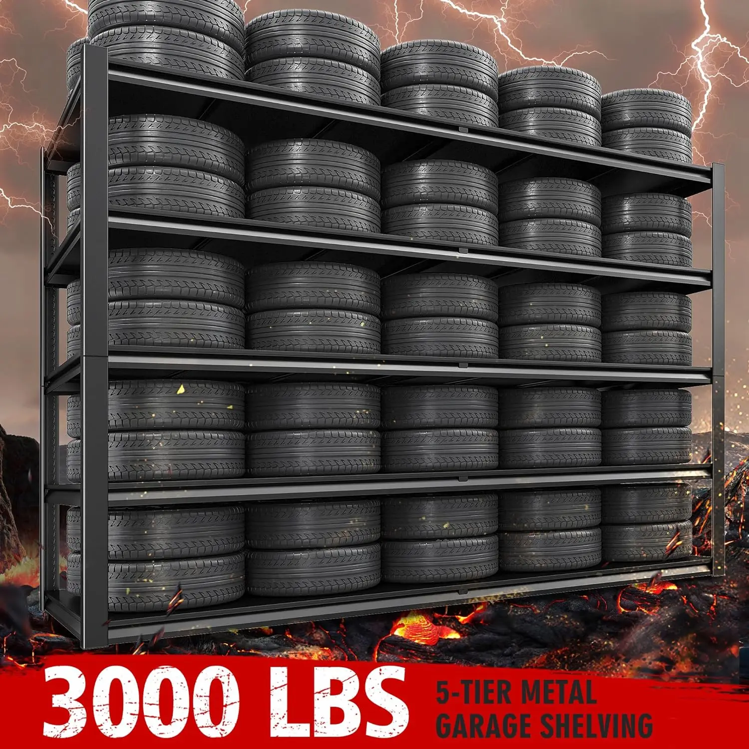 55 "W Garageplanken, 3000 Pond Garage Opslag Planken Zware Rekken Verstelbare Metalen Rekken 1 Pak