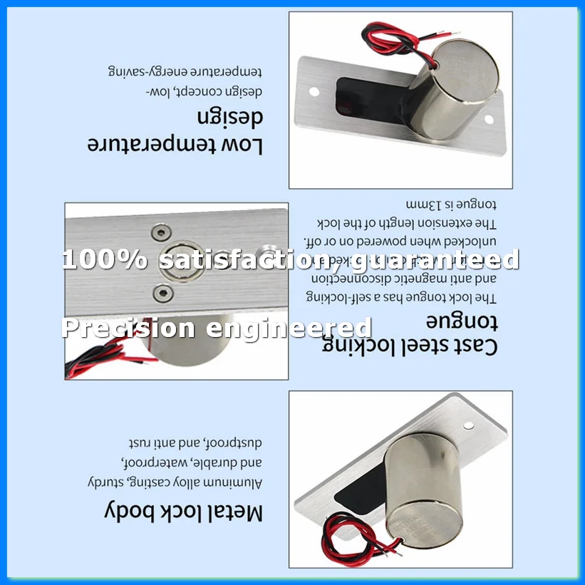 Waterproof Electronic Drop Bolt NC Door Lock DC 12V Induction Auto Deadbolt for Enhanced Daily Security-A28R