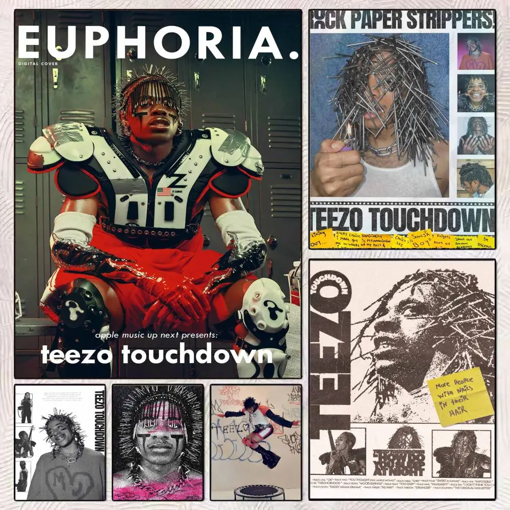 Rapper Teezo Touchdown Music Poster Modern Minimalist Wall Art Prints Poster Home Decor Interior Bedroom Living Room