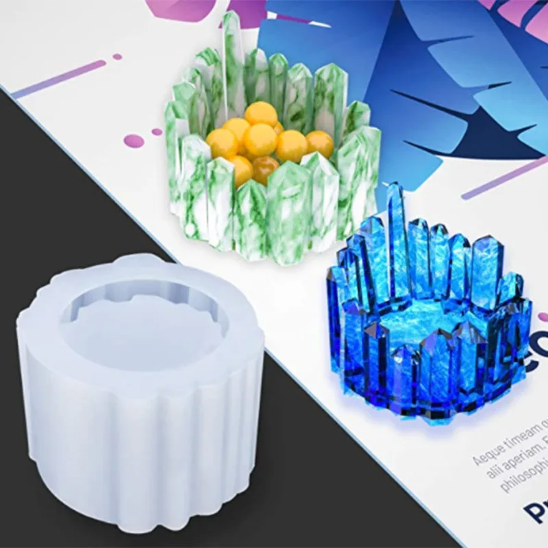 كريستال بالتنقيط الراتنج قالب فيض المنظم مرآة كريستال حجر الشمعدان قوالب السيليكون