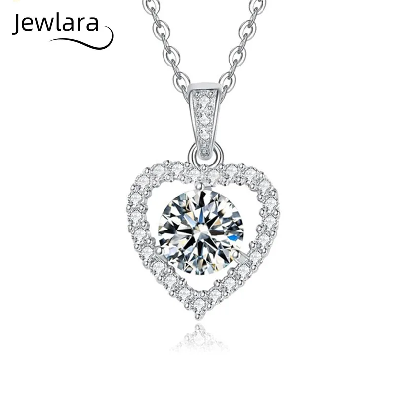 Jewlara 925 Silver Love Necklace Women's Versatile Niche Design Moissanite Clavicle Pendant Ins Girlfriend Accessories