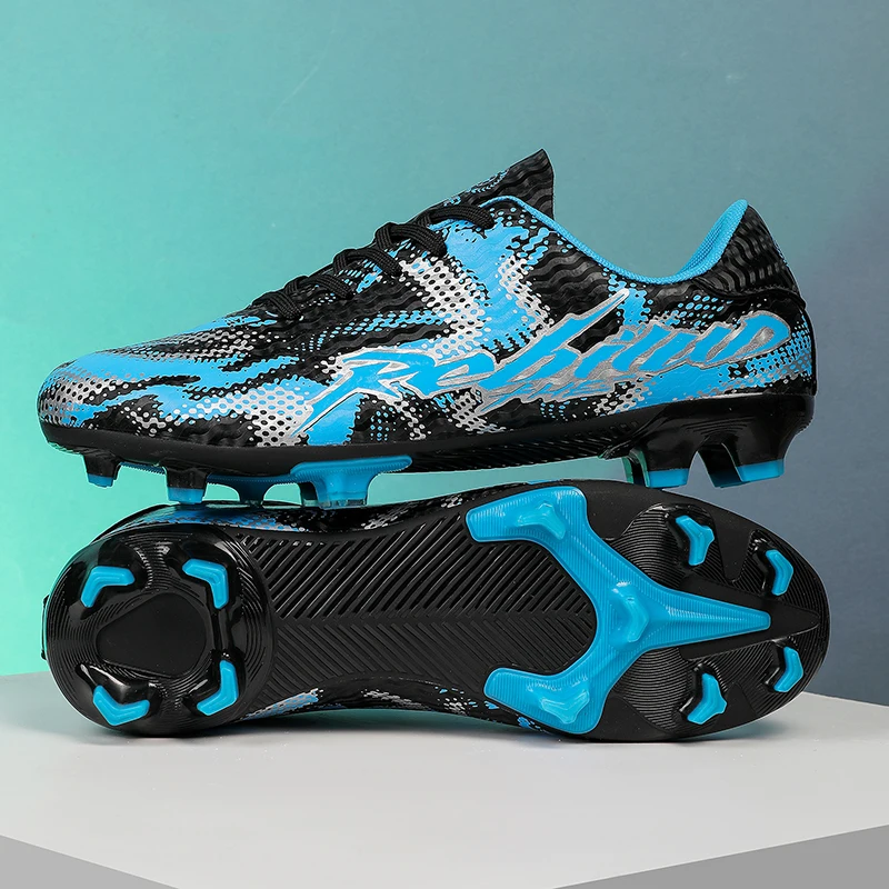 Adult Professional Soccer Shoes Non-Slip Long Spike Football Boots Young Kids High Ankle Cleats Grass Soccer Sneakers ﻿