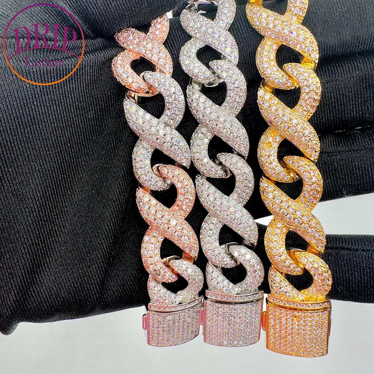 

Iced Out Infinity Bracelets for Men Real Gold Plated Cubic Zirconia Hip Hop Jewelry