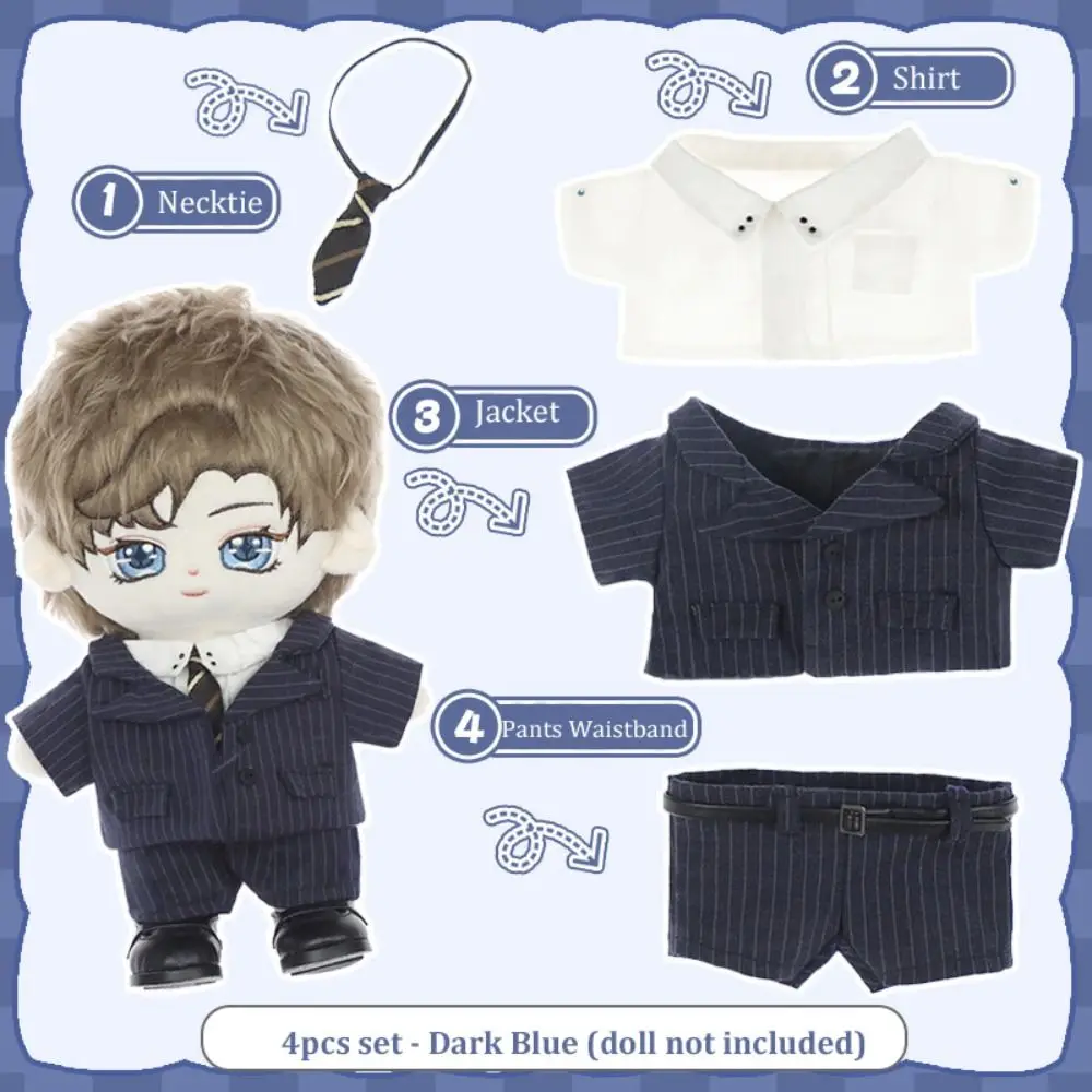 Kid Gift Clothing DIY 20cm Cotton Doll Clothes Adorable Handsome Tie Shirt Suit High Quality Changing Dressing Game