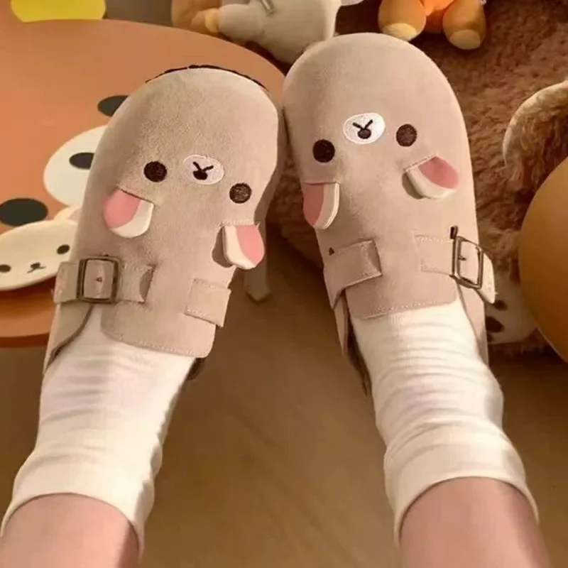 

Cute Rilakkuma Anime Slippers – Thick Bottom Bear Shaped Cartoon Shoes For Women, Home Comfort
