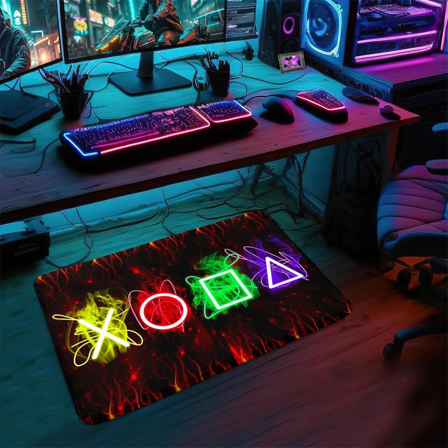 Gaming Rug Game Rugs TPR non-slip for Boys Bedroom Carpet Soft Flannel for Gaming Room Gaming Rugs